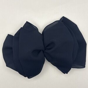 Vintage Hair Bow Clip Navy Blue Cottagecore Dreamy Romantic Coquette